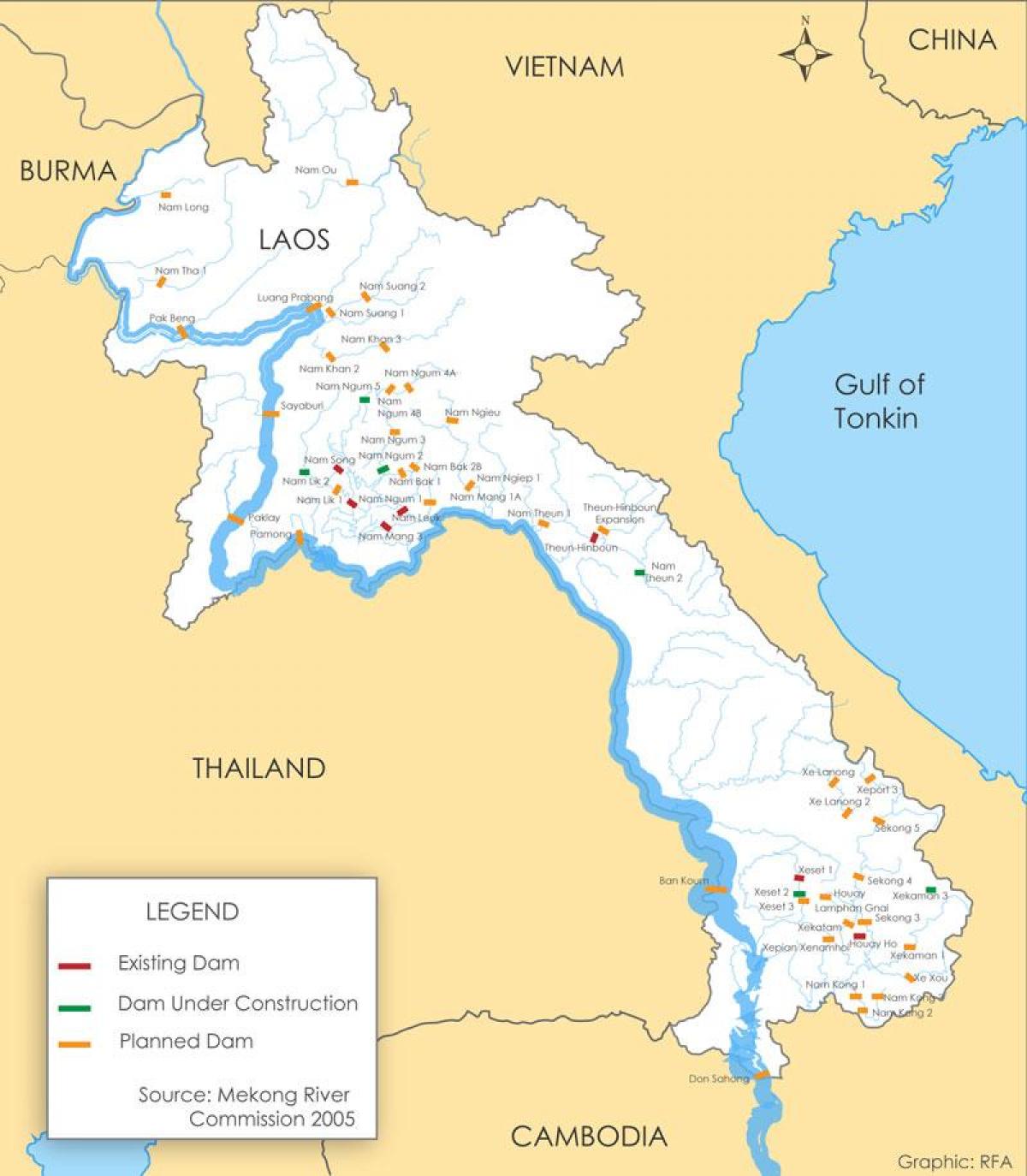 Kat jeyografik nan laos gwo larivyè lefrat